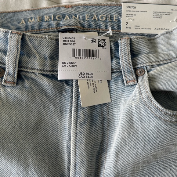 NWT AE Stretch Super High-Waisted Straight Jean - Picture 4 of 7